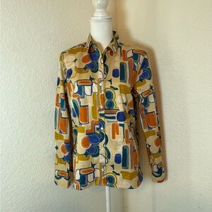 J. MCLAUGHLIN Women’s LG Cotton Long sleeve‎ Button-Up Top Blouse